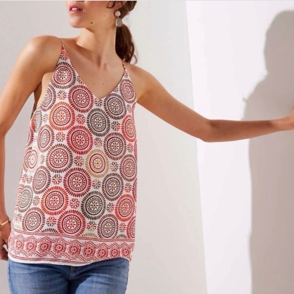 🆓 LOFT ⚜️ Resort mandala mosaic geometric kaftan tank blouse🏖️⛱️